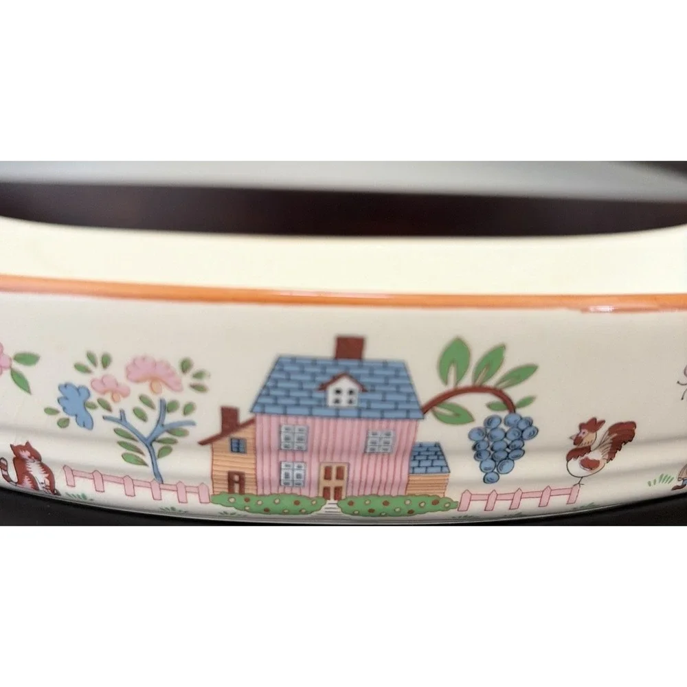 Vintage Jamestown China Country Home Oval Oven Casserole Dish Japan Cottage Core